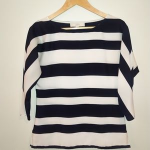 LOFT Striped Boatneck 3/4 Sleeve Blouse Size S